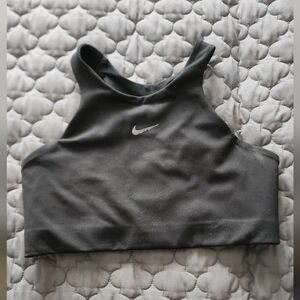 Nike Charcoal Sports Bra with Silver Logo